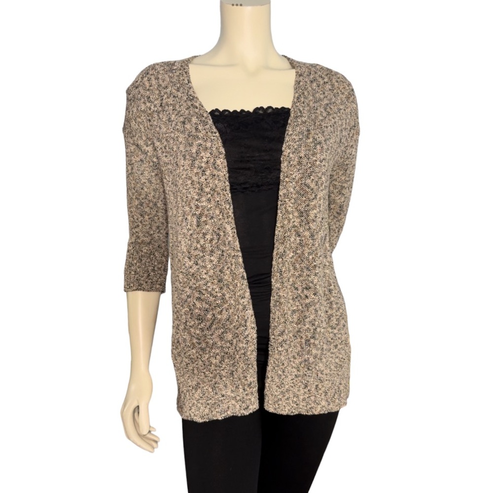 J. JILL Women's Beige Open Front Textured 3/4 sleeves Sweater Size XS